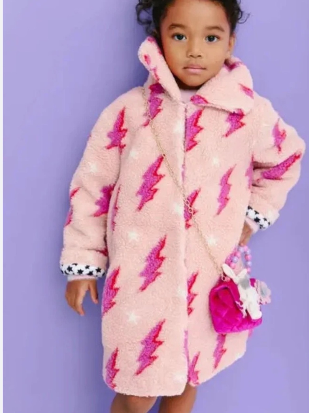 Lola & The Boys Lighting Flash Teddy Coat